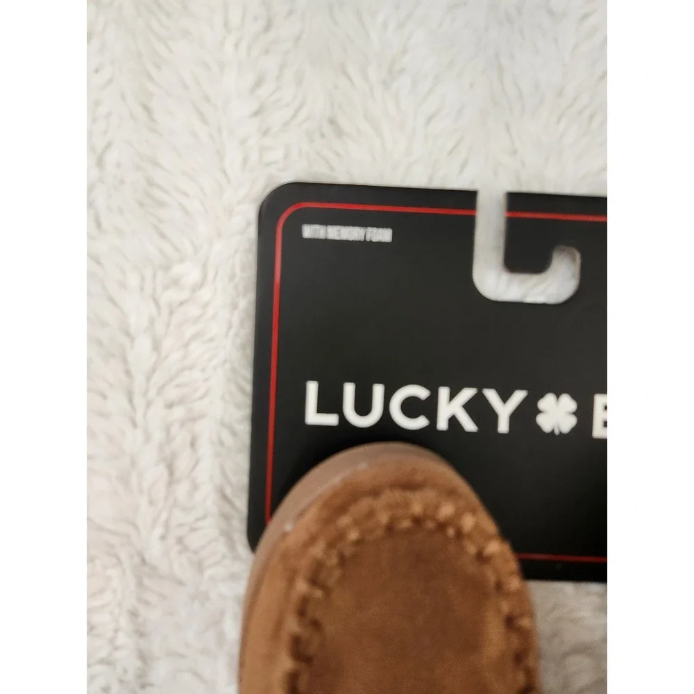 Lucky Brand Toddler Slipper Moccasins Memory Foam Tan Faux Suede Size‎ 3-4 NEW
